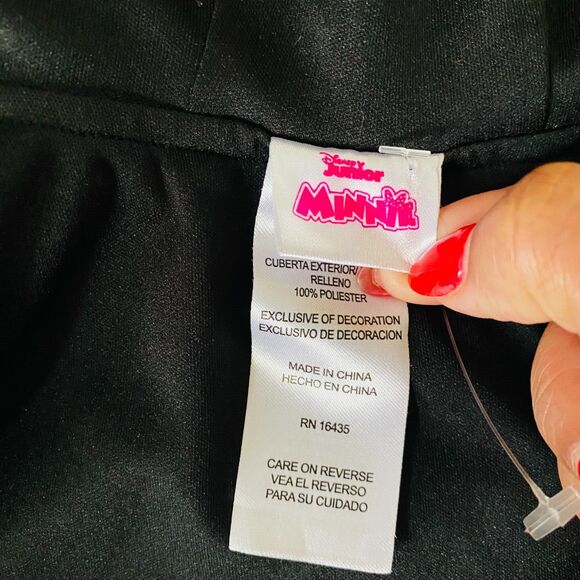 DISNEY Jacket Girls 4T Black Hooded Lightweight‎ Zip Up Red Bow Minnie Mouse - Picture 6 of 7